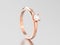 3D illustration rose gold traditional solitaire engagement diamond ring