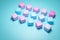 3d illustration of rows of multi-colored chewing gum