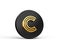 3d illustration of Royal Gold Modern Font with Letter C on Black button