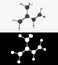 3D illustration of a rubber isoprene molecule with alpha layer