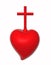 3D illustration of the Sacred Heart of Jesus.