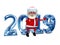 3D Illustration Santa and Ice Lettering