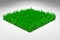 3d illustration of a schematic simplified piece of land with green grass