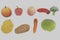3D Illustration - Set of Vegetables and Fruits