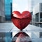 3D illustration of a shiny heart made of metal red and blue contrasting image It conveys love, understanding, hope, happiness,