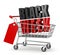 3d illustration shopping cart black week