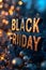 3d illustration of a sign for Black Friday. Black Friday sale design template. Illuminated banner