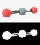 3D illustration of a silicon dioxide molecule with alpha layer