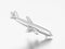 3D illustration silver airplane is landing