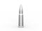 3D illustration silver chrome bullet cartridge