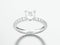 3D illustration silver engagement wedding diamond ring