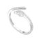 3D illustration silver free size adjustable diamond ring