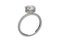 3D illustration silver ring with diamonds