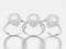 3D illustration silver three decorative pear diamond rings