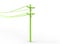 3d illustration of simple electric pole with wires.