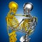 3d illustration of skeleton couples ,golden touch