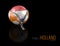 3d Illustration of Soccer ball with Holland flag isolated on black background