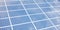 3D illustration solar panels background. Solar panels, photovoltaic panels with reflection beautiful blue sky. Concept