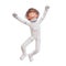 3d illustration spaceman astronaut happy jump