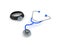 3D illustration of stethoscope and doctor head light