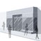 3D illustration of store front with shoppers