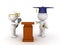 3D illustration of student about to give a graduation speech