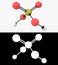 3D illustration of a sulfuric acid molecule with alpha layer