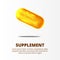 3D illustration supplement yellow gold pills for healthcare