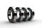 3D illustration of tapered roller bearings