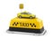 3d Illustration of taxi car on the Shield taxi isolated white background
