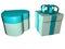 3d illustration of tiffany color heart shape gift box