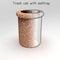 3d illustration. Trash can with ashtray.