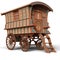 3d-illustration of an traveler waggon in a beautiful landscape