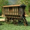 3d-illustration of an traveler waggon in a beautiful landscape