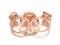 3D illustration tree rose gold ring with diamonds back