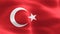 3D-Illustration of a Turkey flag - realistic waving fabric flag