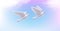 3d illustration of two doves flying in the sky. Symbol of peace, religion and friendship, render stylized