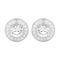 3D illustration two white gold or silver diamonds post ste