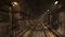 3D illustration of an underground railway subway tunnel