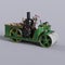 3D-illustration of a victorian steampunk steamroller. isolated rendering object