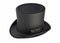 3D illustration of vintage black cylinder magic hat isolated on white