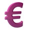 3D illustration violet euro logo modern symbol