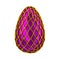 3d illustration violet purple egg with golden greed decoratio