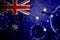 3D ILLUSTRATION VIRUS WITH Australia FLAG, CORONA VIRUS, Flu coronavirus floating, micro view, pandemic virus infection, asian flu