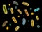 3d Illustration of Virus bacteria. Microorganisms and bacillus