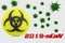 3D ILLUSTRATION VIRUS  BIOHAZARD covid 19  SYMBOL,CORONAVIRUS, Flu coronavirus floating, micro view, pandemic virus infection, asi