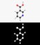 3D illustration of a vitamin B3 niacin molecule with alpha layer