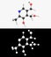 3D illustration of a vitamin B6 pyridoxine molecule with alpha layer