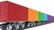 3d illustration of wagon of freight train with containers