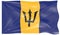 3d Illustration of a Waving Flag of Barbados